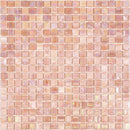 Peach Sunrise Glass Squares Tile