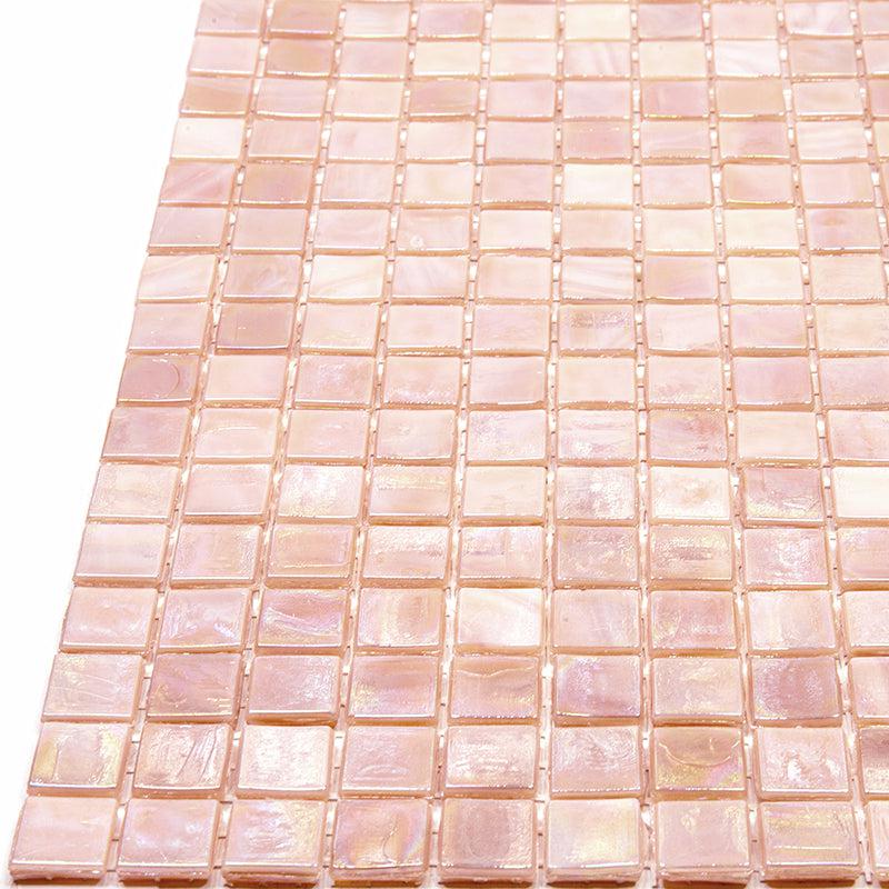 Peach Sunrise Glass Squares Tile