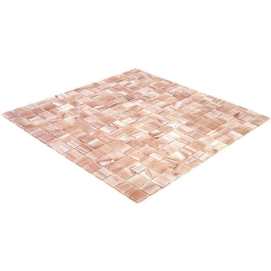Peaches & Cream Swirls Squares Glass Pool Tile | Tile Club