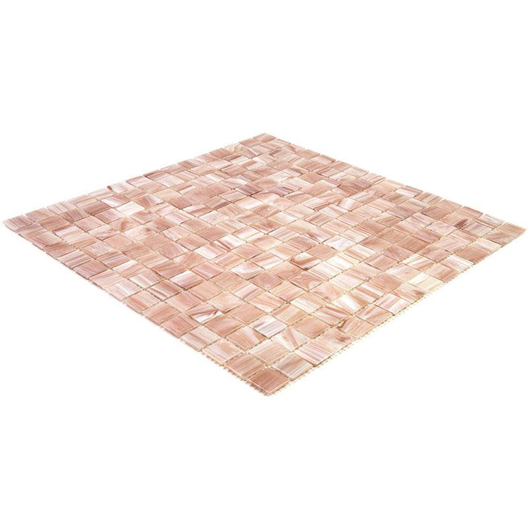Peaches & Cream Swirls Squares Glass Pool Tile | Tile Club