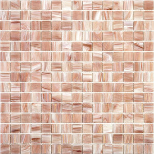 Peaches & Cream Swirls Squares Glass Pool Tile Sample