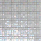 Pearlescent Ashy White Glossy Square Glass Pool Tile