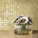 Pearlescent Buttercup Yellow Glossy Squares Glass Pool Tile
