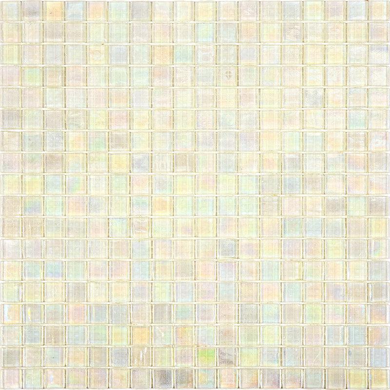 Pearlescent Clear Glossy Squares Glass Tile