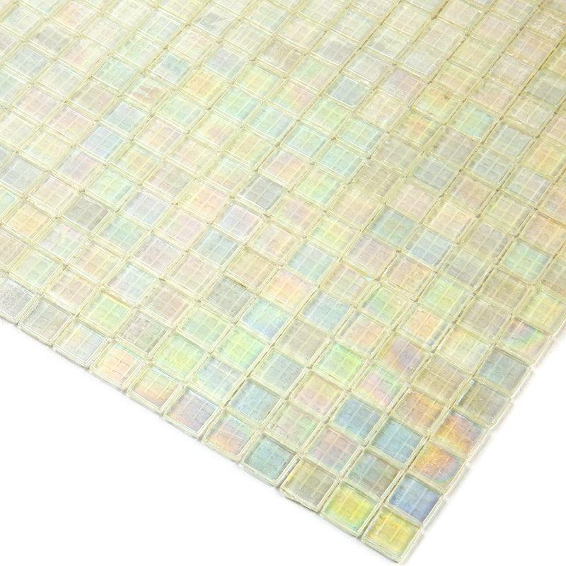 Pearlescent Clear Squares Glass Tile