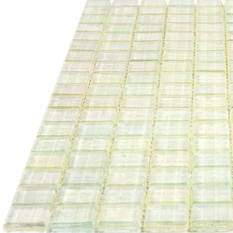 Pearlescent Clear Squares Glass Tile