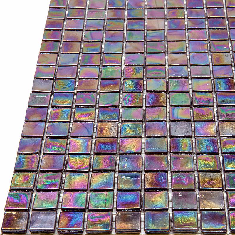 Pearlescent Oil Slick Squares Glass Tile | Tile Club