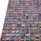 Pearlescent Oil Slick Squares Glass Tile | Tile Club