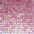 Swirled Rose Squares Glass Tile Sample