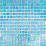 Pearly Aqua Blue Squares Glass Pool Tile