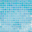 Pearly Aqua Blue Squares Glass Pool Tile