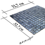 Pearly Denim Blue Squares Glass Pool Tile | Tile Club