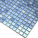 Pearly Denim Blue Squares Glass Pool Tile | Tile Club