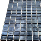 Pearly Denim Blue Squares Glass Pool Tile | Tile Club