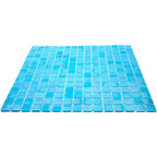 Pearly Ocean Blue Squares Glass Pool Tile | Tile Club