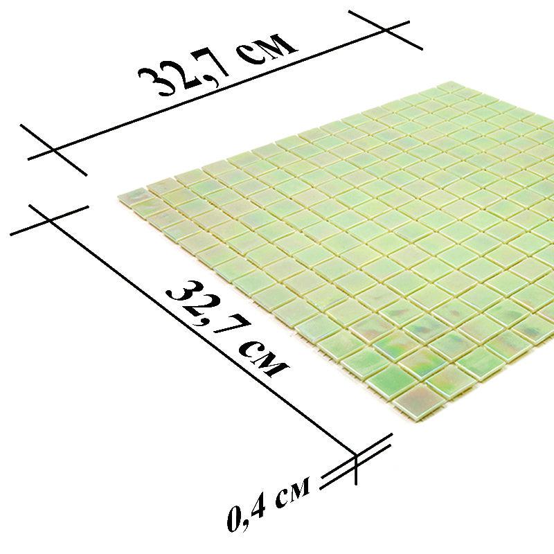 Pearly Pastel Green Squares Glass Pool Tile