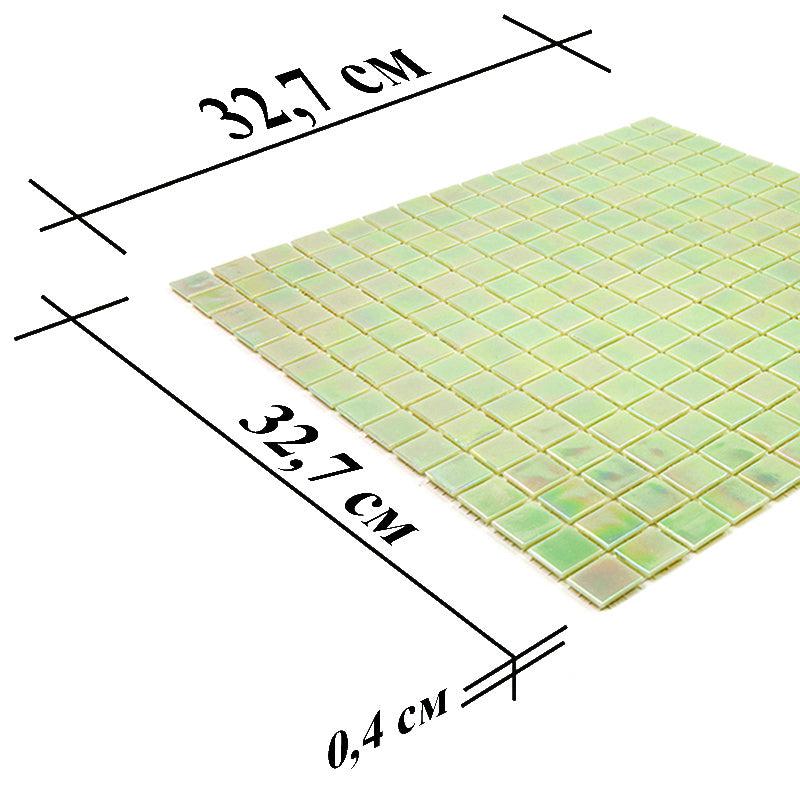 Pearly Pastel Green Squares Glass Pool Tile | Tile Club