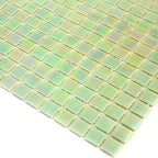 Pearly Pastel Green Squares Glass Pool Tile | Tile Club