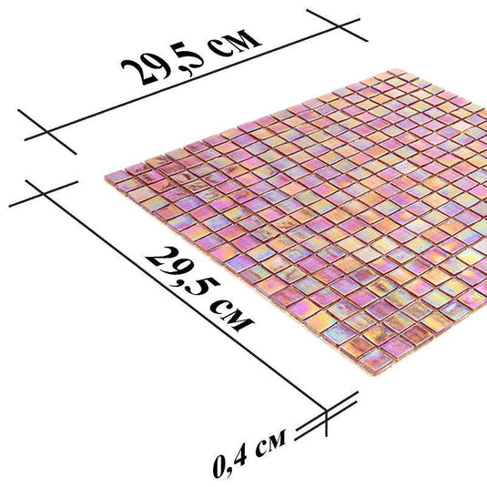 Pearly Peach Squares Glass Pool Tile | Tile Club