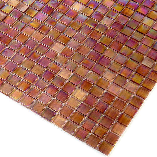Pearly Peach Squares Glass Pool Tile | Tile Club