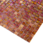 Pearly Peach Squares Glass Pool Tile | Tile Club