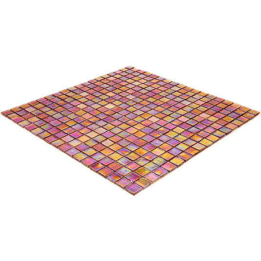 Pearly Peach Squares Glass Pool Tile | Tile Club