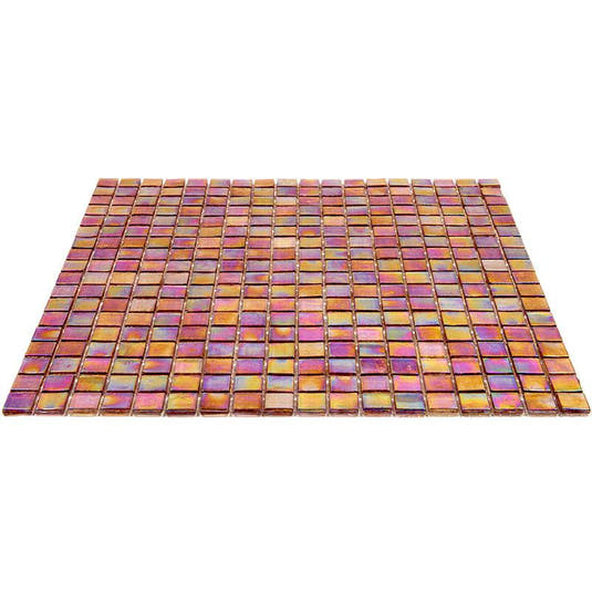 Pearly Peach Squares Glass Pool Tile | Tile Club