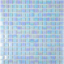 Pearly Powder Blue Glossy Squares Glass Pool Tile