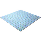 Pearly Powder Blue Squares Glass Pool Tile | Tile Club