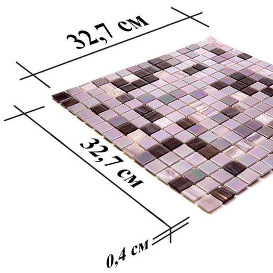 Peony Lavender Mixed Squares Glass Tile | Tile Club