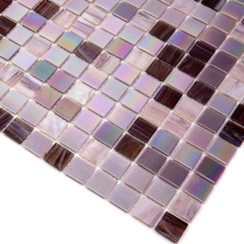 Peony Lavender Mixed Squares Glass Tile | Tile Club