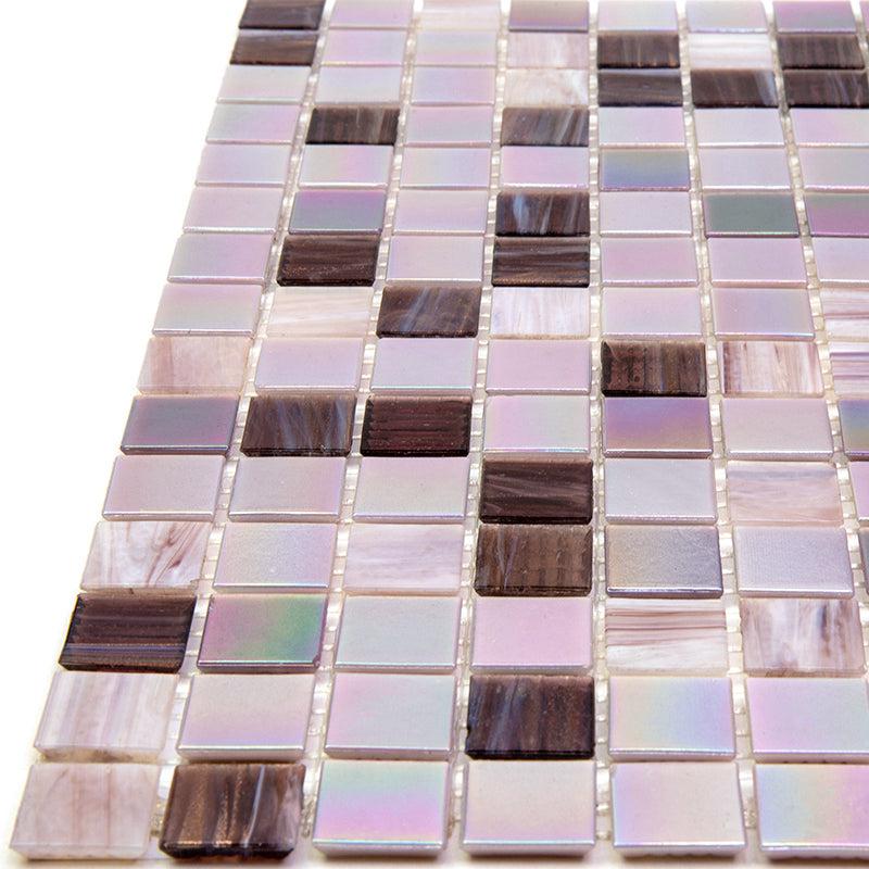 Peony Lavender Mixed Squares Glass Tile | Tile Club