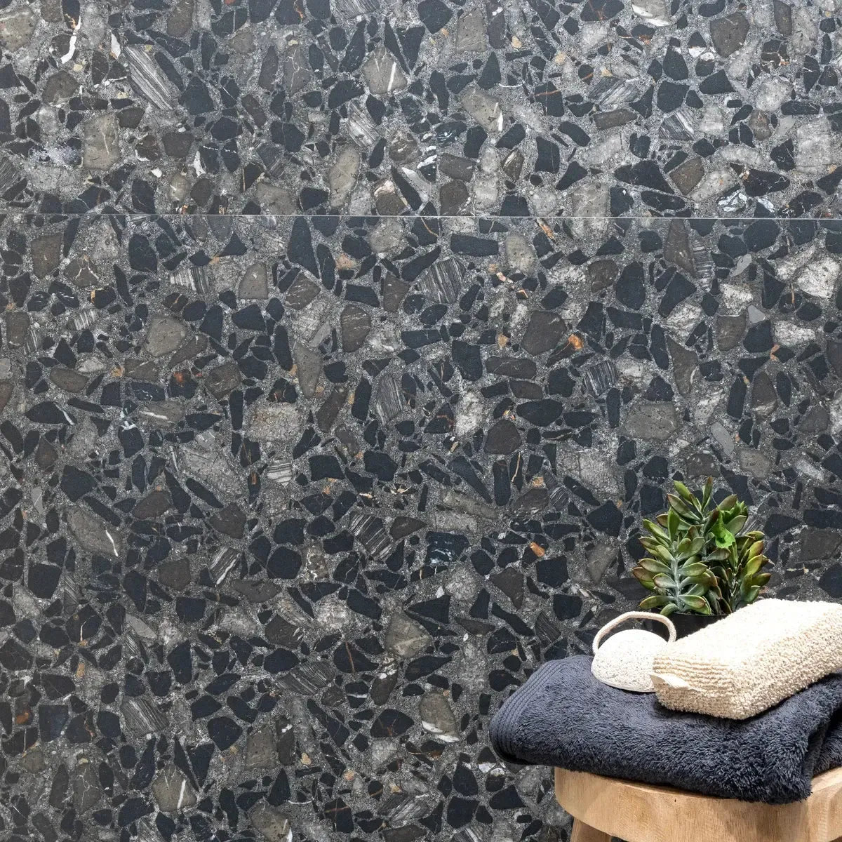 Constellation Black Terrazzo Porcelain Tile | Tile Club