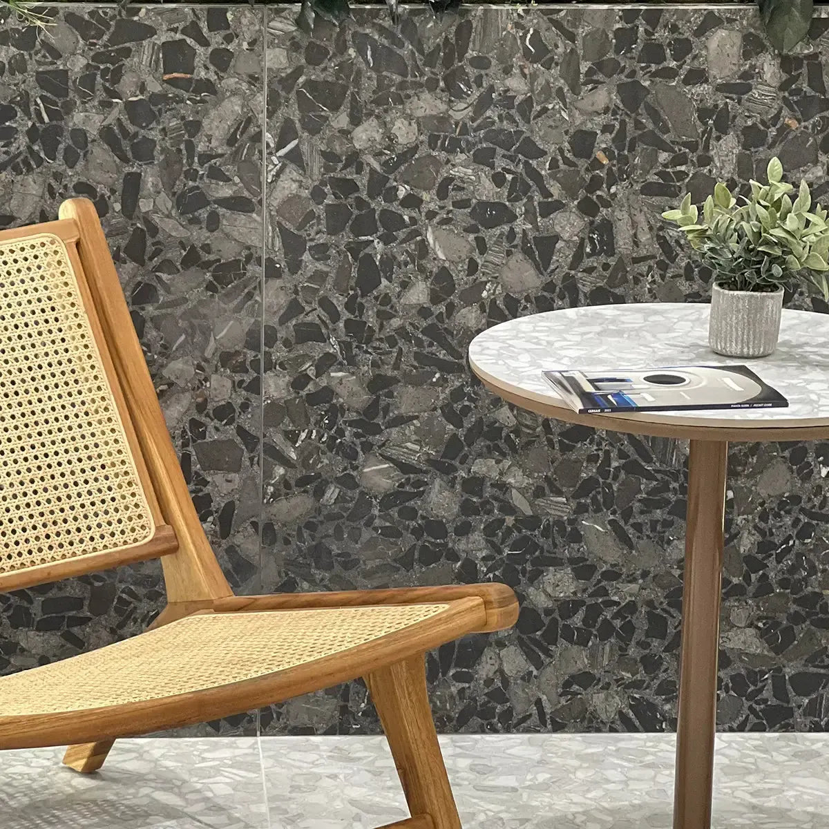 Constellation Black Terrazzo Porcelain Tile | Tile Club