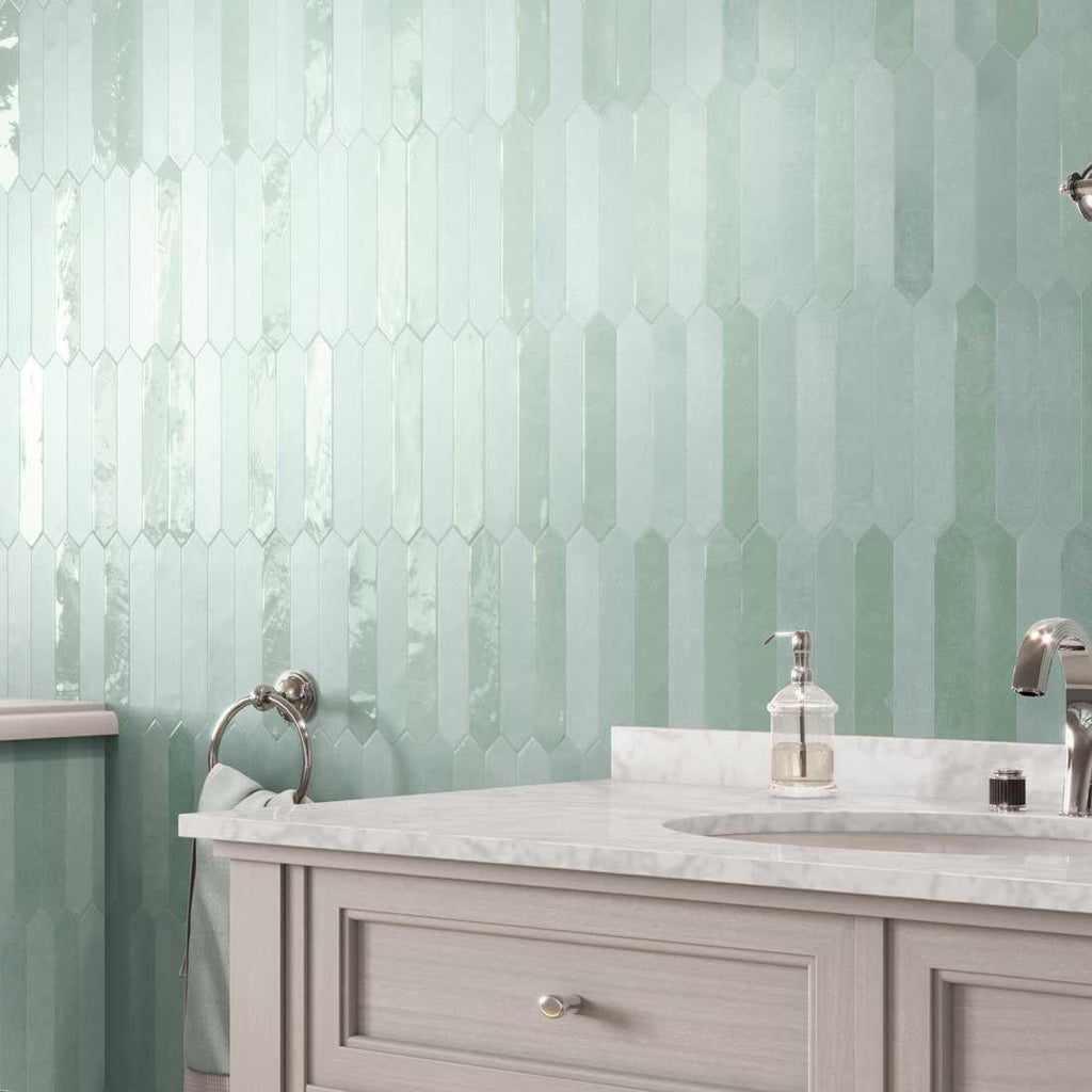 Picchetto Aqua Matte and Gloss combination accent wall