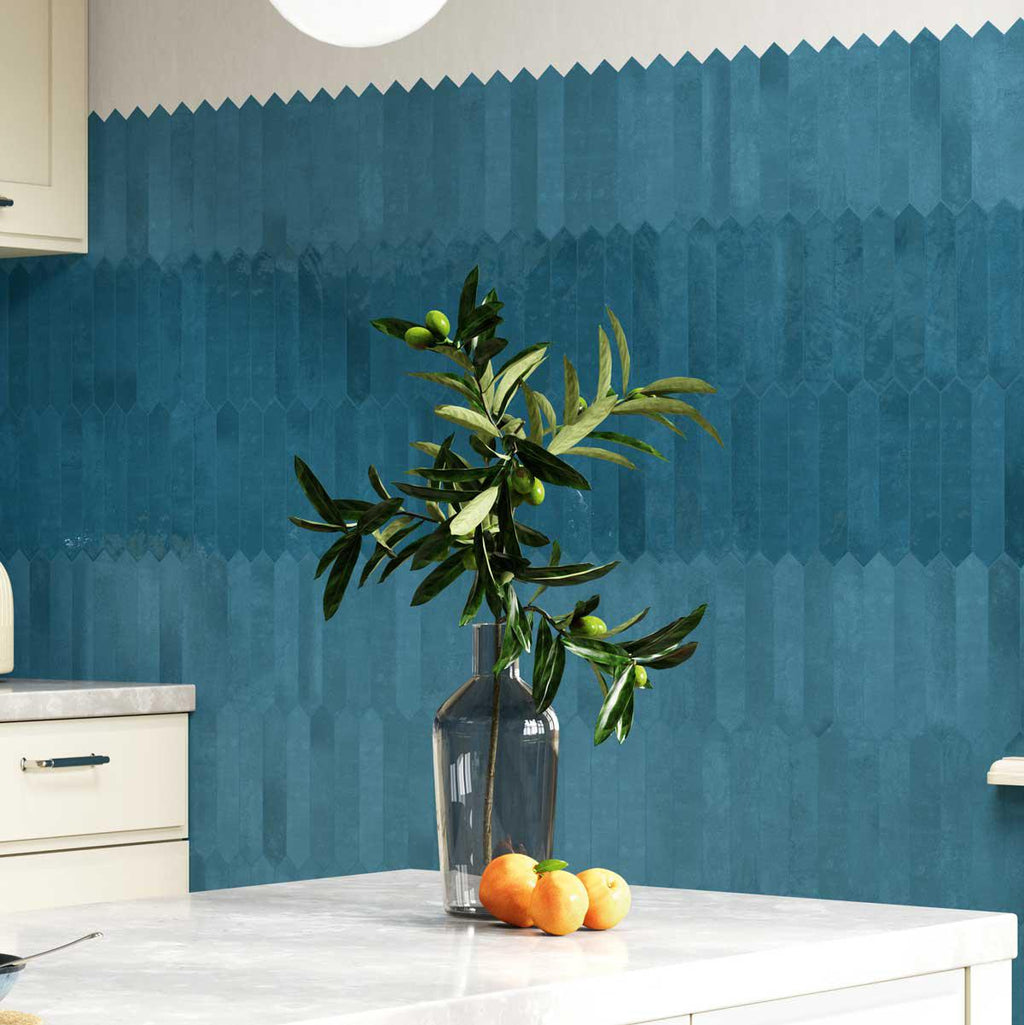 Picchetto Navy Gloss Ceramic Picket Tile | Tile Club