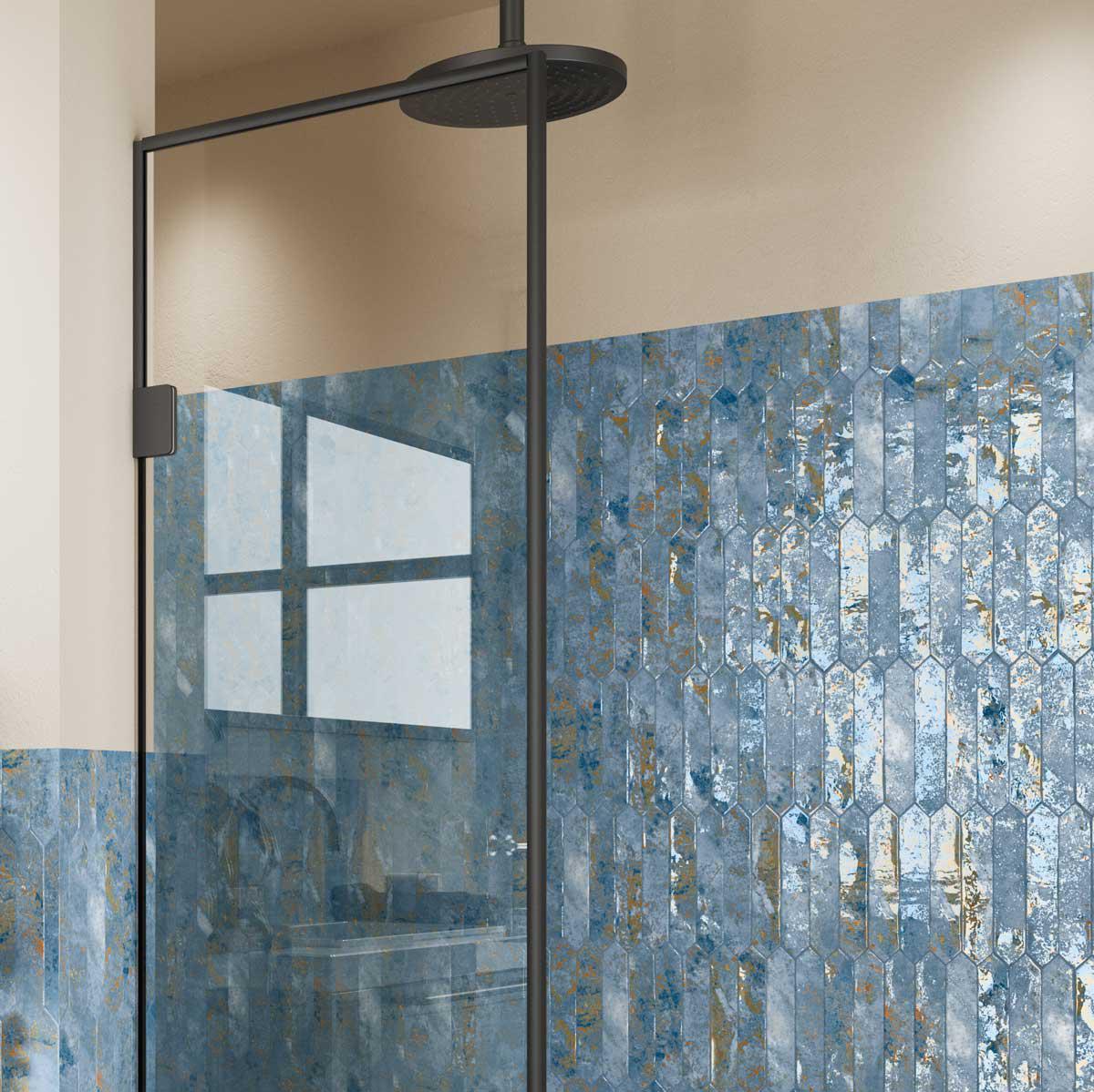 Picchetto Rustic Blue Ceramic Picket Tile | Tile Club
