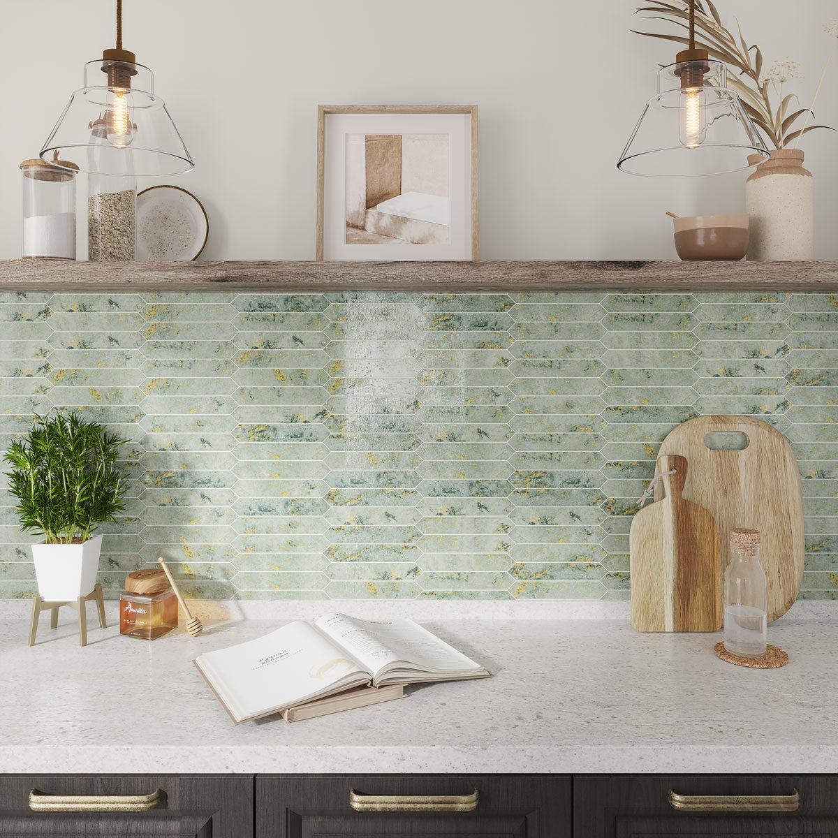 Picket Rustic Tile Picchetto Rustic Aqua Ceramic Picket Tile | Tile Club