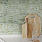 Picchetto Rustic Aqua Ceramic Picket Tile Backsplash