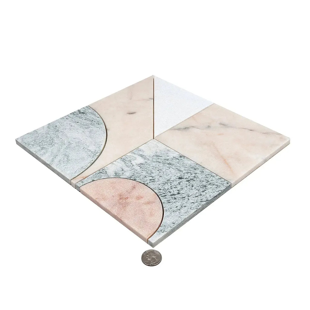 Pictoria Mod Rose Waterjet Mosaic Tile | Tile Club