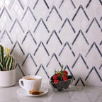 Bardiglio Marble Mosaic & Pike Peak Thassos White Porcelain Tile