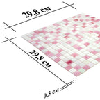 Pink & White Mixed Squares Glass Tile | Tile Club