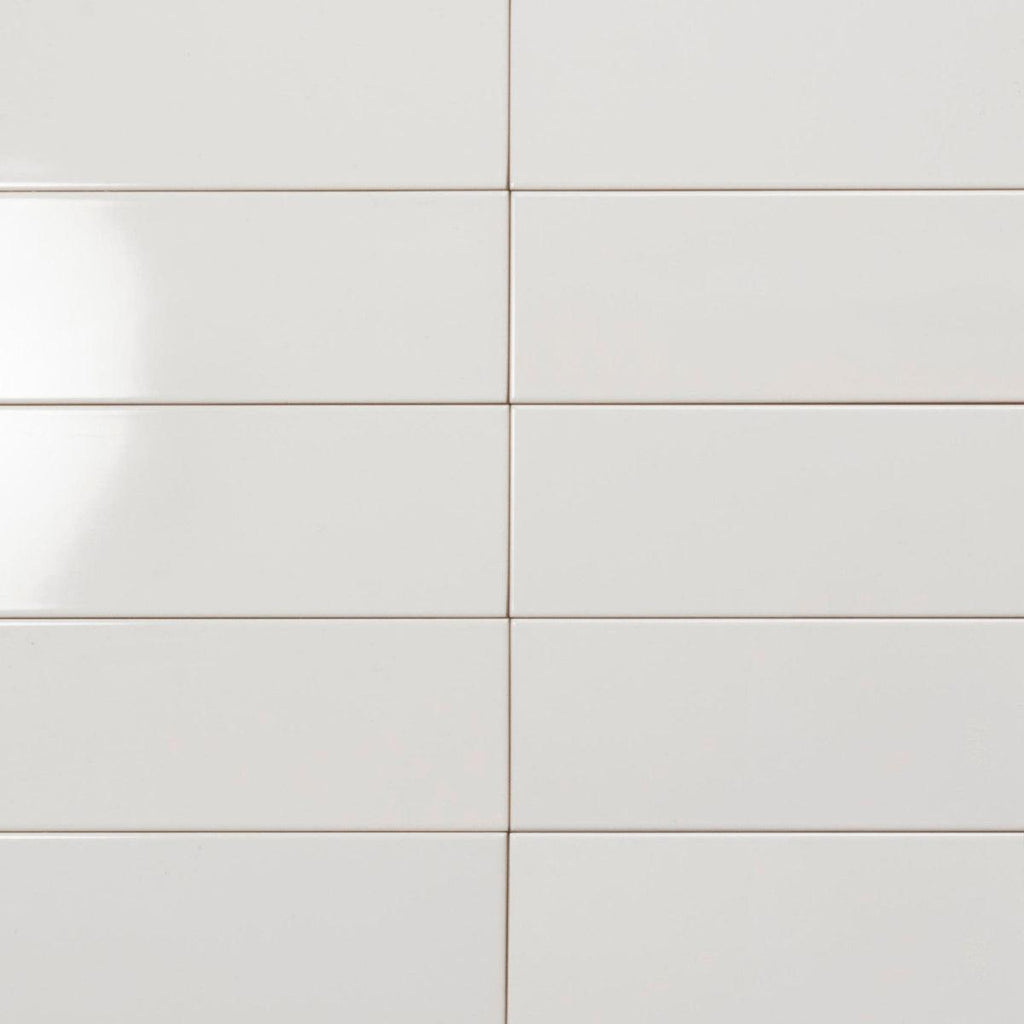 Polished White Ceramic Subway Wall Tile 4x12 | Tile Club