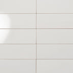 Polished White Ceramic Subway Wall Tile 4x12 | Tile Club
