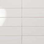 Polished White Ceramic Subway Wall Tile 4x12 | Tile Club