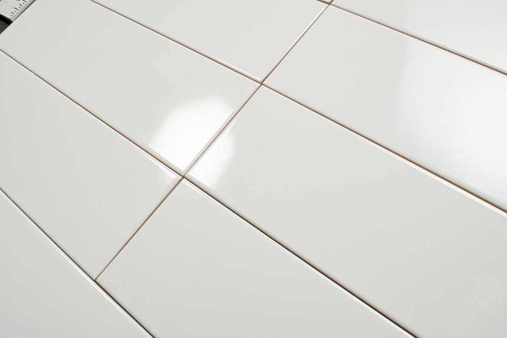 Polished White Ceramic Subway Wall Tile 4x12
