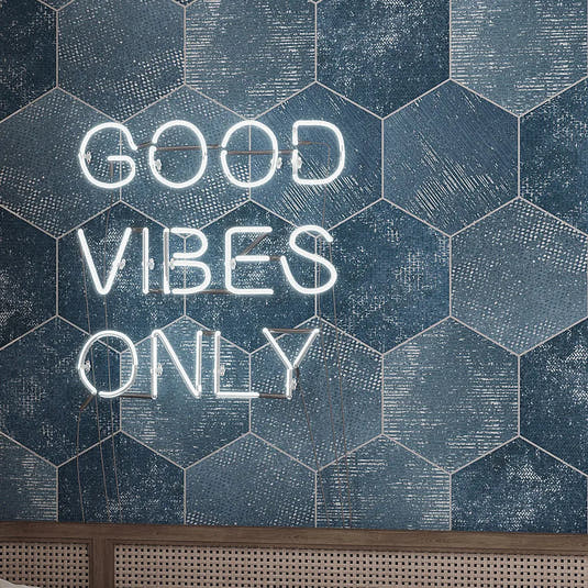 Portuguese Blue Dimension Hex Porcelain Tile