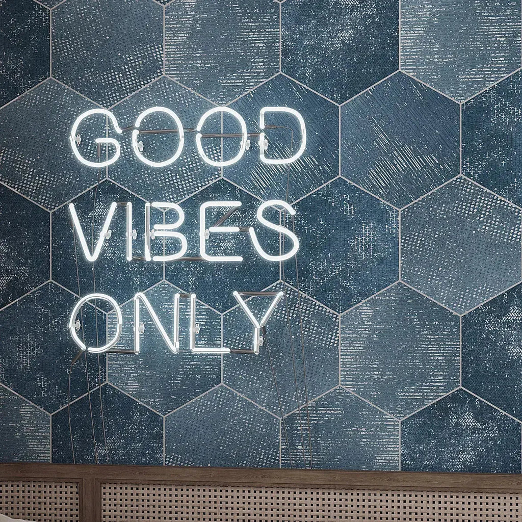 Portuguese Blue Dimension Hex Porcelain Tile