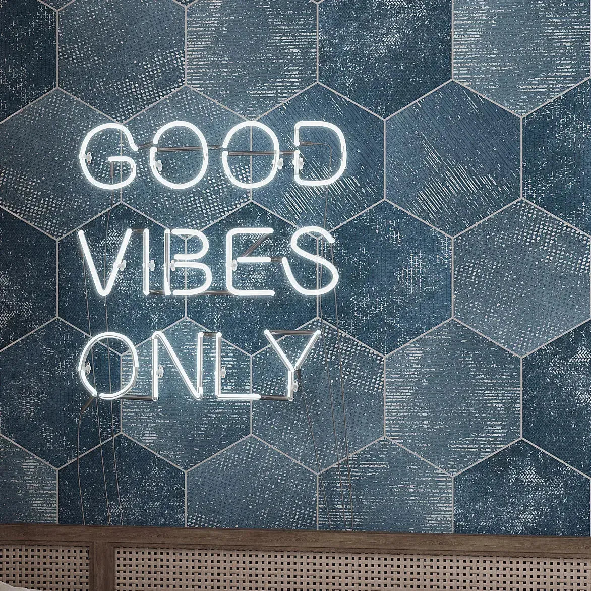 Portuguese Blue Dimension Hex Porcelain Tile