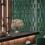 Prism Jade Beveled Brick Glass Mosaic Tile